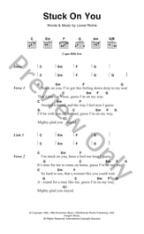 Stuck On You Guitar and Fretted sheet music cover